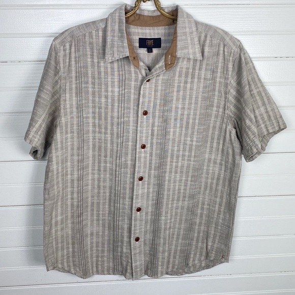 Frye Other - Frye Men’s Textured Cotton Short Sleeve Button-Down Shirt Size Medium